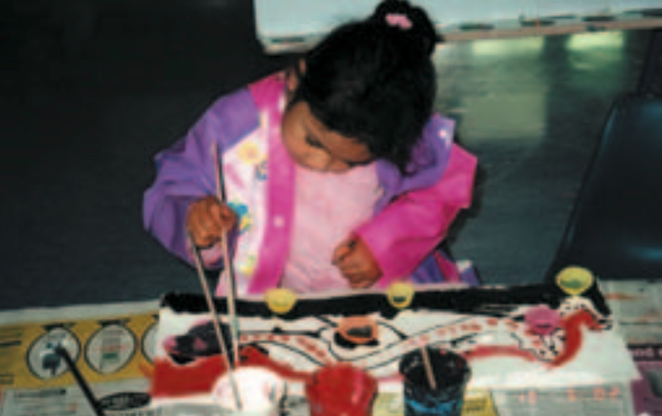 Child creating art
