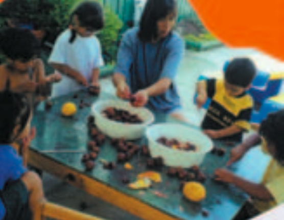 Children making jam