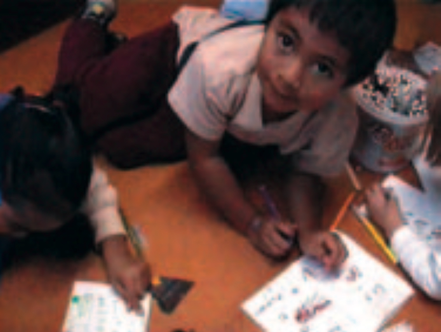 Children writing