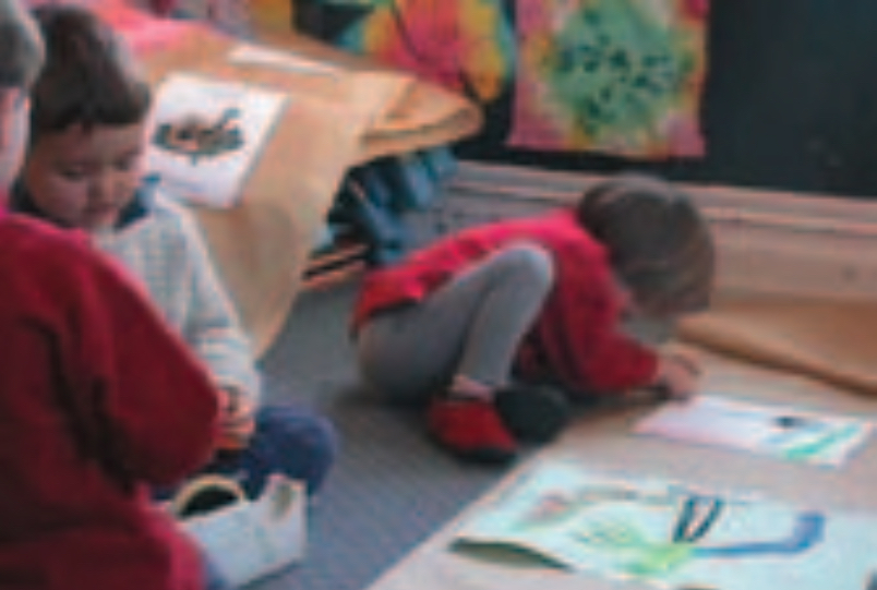 Children creating art