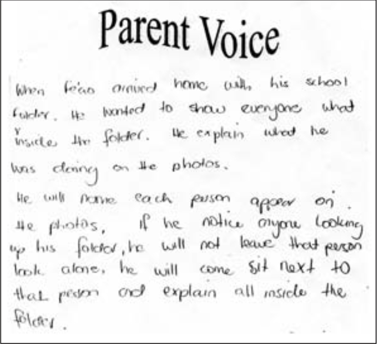 Parents voice text
