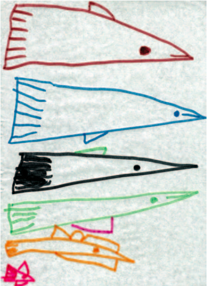Child's drawing of a fish