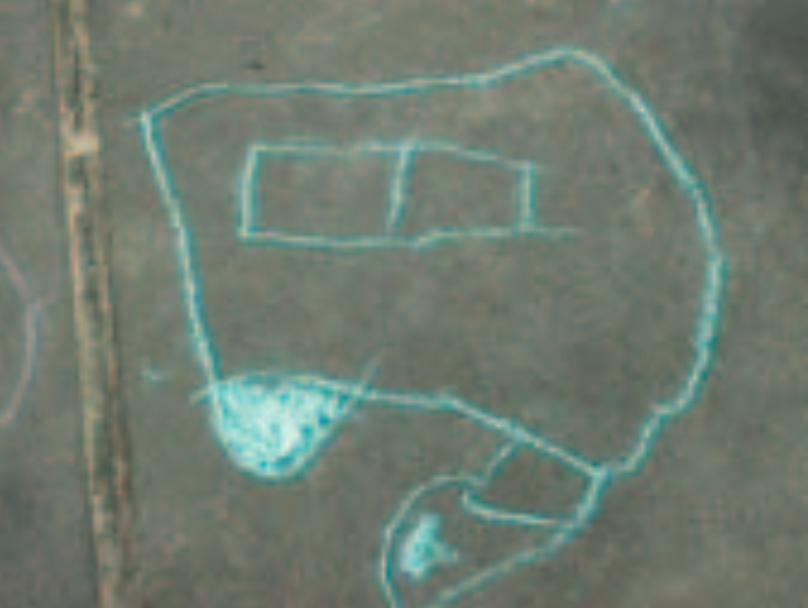 Child's chalk drawing of a car